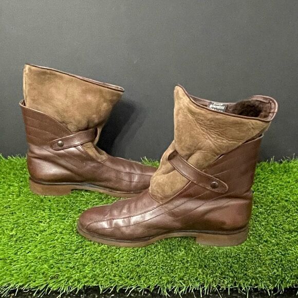 Pino Giardini By Salgo Brown Leather and Suede Shearling Boots. Size 10/US 9. - Picture 8 of 12